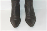 Bottes Genoux Pointues Cuir Souple Marron Foncé T 38 BE