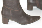 Bottes Genoux Pointues Cuir Souple Marron Foncé T 38 BE