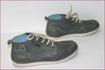 KICKERS Baskets Basses Cuir Gris foncé T 41 BE