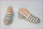 Espadrilles Tissu Lin Motif Marin Travail Artisanal T 36 ETAT NEUF