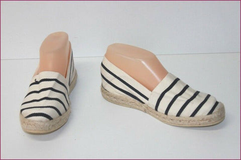 Espadrilles Tissu Lin Motif Marin Travail Artisanal T 36 ETAT NEUF