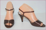VALBRENTA Escarpins Vintage Tout cuir Cognac T 37.5 TBE