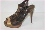 STUDIO Pour André Sandales Cuir Bronze Doré Marron T 35 TBE