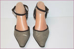 JB MARTIN Escarpins Pointus Toile Brillante et Cuir T 40 TBE