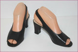 MINELLI Escarpins Ouverts Tout Cuir Noir T 36.5 TBE
