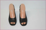 MINELLI Escarpins Ouverts Tout Cuir Noir T 36.5 TBE