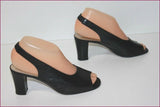 MINELLI Escarpins Ouverts Tout Cuir Noir T 36.5 TBE