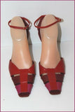 DIANINI Escarpins Tout Cuir Ajouré rouge Foncé T 38 TBE