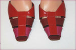 DIANINI Escarpins Tout Cuir Ajouré rouge Foncé T 38 TBE