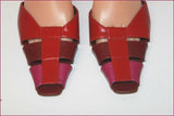DIANINI Escarpins Tout Cuir Ajouré rouge Foncé T 38 TBE