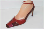 DIANINI Escarpins Tout Cuir Ajouré rouge Foncé T 38 TBE