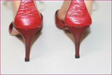 DIANINI Escarpins Tout Cuir Ajouré rouge Foncé T 38 TBE