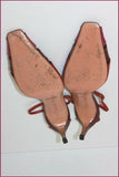 DIANINI Escarpins Tout Cuir Ajouré rouge Foncé T 38 TBE