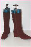 CATARINA MARTINS Mi Bottes Daim Bordeaux Talons Compensés T 39 TBE