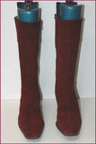 CATARINA MARTINS Mi Bottes Daim Bordeaux Talons Compensés T 39 TBE