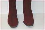 CATARINA MARTINS Mi Bottes Daim Bordeaux Talons Compensés T 39 TBE