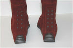 CATARINA MARTINS Mi Bottes Daim Bordeaux Talons Compensés T 39 TBE