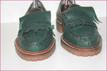 MANFIELD Mocassins à Franges Cuir Vert foncé T 40.5 TBE