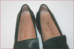 MANFIELD Mocassins à Franges Cuir Vert foncé T 40.5 TBE