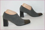 JB MARTIN Escarpins Toile Grise et Cuir Bronze T 4.5 / 38.5 TBE