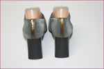 JB MARTIN Escarpins Toile Grise et Cuir Bronze T 4.5 / 38.5 TBE