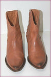 ZARA Low Boots Western Cuir Marron Clair T 37 TTBE