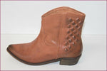 ZARA Low Boots Western Cuir Marron Clair T 37 TTBE