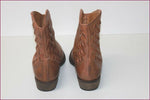 ZARA Low Boots Western Cuir Marron Clair T 37 TTBE