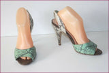 H&M Escarpins Sandales Cuir Synthétique Façon Reptile T 40 BE