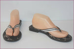 ANN TAYLOR LOFT Tongs Cuir Marron Foncé T 7.5 / T 39 TTBE