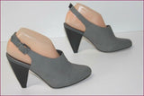 MANOUKIAN Escarpins Cuir Gris talons Ouverts T 38 TBE