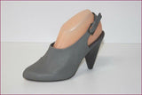 MANOUKIAN Escarpins Cuir Gris talons Ouverts T 38 TBE