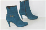 BUFFALO LONDON Bottines à Talons Nubuck Bleu Iris T 38 TTBE