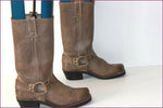 FRYE Bottes Esprit Motards Cuir Marron Taupe T 7 US / T 38.5 FR TBE