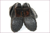 RB Boots Sabot Cuir Clouté Noir Revers Fourré T 35 TBE