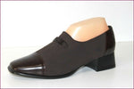 MUGNAI Escarpins Textile Stretch et Cuir Marron Souple T 39.5 ETAT NEUF