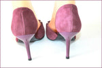TEXTO Escarpins Pointus Cuir Violet Talons Fins T 39 TTBE