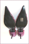 TEXTO Escarpins Pointus Cuir Violet Talons Fins T 39 TTBE