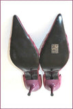TEXTO Escarpins Pointus Cuir Violet Talons Fins T 39 TTBE