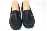 3 SUISSES Mocassins Cuir Bleu Marine T 39 TTBE