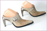 NEW ROCK Escarpins Pointus Cuir Beige  Talons Métal T 39 TTBE