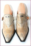 NEW ROCK Escarpins Pointus Cuir Beige  Talons Métal T 39 TTBE
