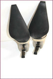 NEW ROCK Escarpins Pointus Cuir Beige  Talons Métal T 39 TTBE