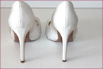 PURA LOPEZ Escarpins Toile Satinée Blanc Cassé T 35 TBE