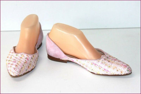 RENOUARD Escarpins Pointus Daim et Laine Rose Petits Talons T 37.5 TBE