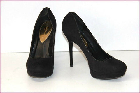 MOSQUITOS Escarpins Toile Noir Talons Aiguilles T 39 TTBE