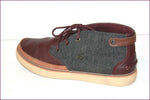 LACOSTE Derby à Lacets Cuir et Toile Bordeaux Gris T 40.5 BE