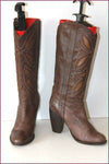 Mi Bottes Cuir Marron doublées Cuir Hauts Talons T 39 BE