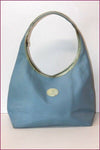 LONGCHAMP Sac Cabas Toile Enduite Souple Bleu Clair BE