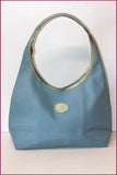 LONGCHAMP Sac Cabas Toile Enduite Souple Bleu Clair BE